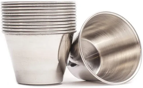Vista 9 de Ramequines de acero inoxidable para condimentos y salsas, Ramequines de metal, Grado comercial, Multifuncional, Ideal para todas las salsas