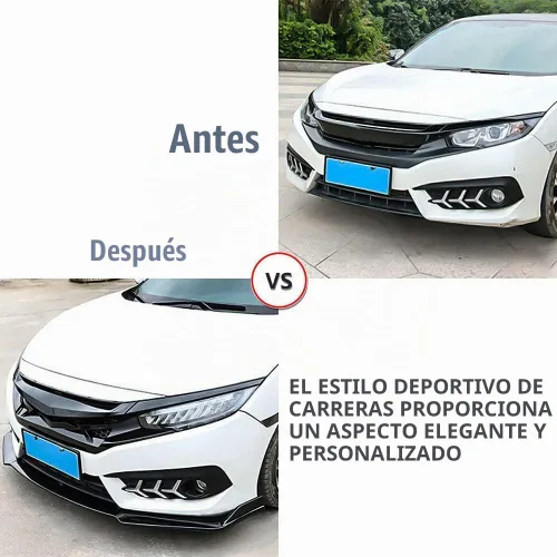 Vista 6 de x xotic tech Labio Universal para Parachoques Delantero Alerón de Barbilla Divisor Difusor Protector de Ala Moldura Kit de Carrocería de Coche
