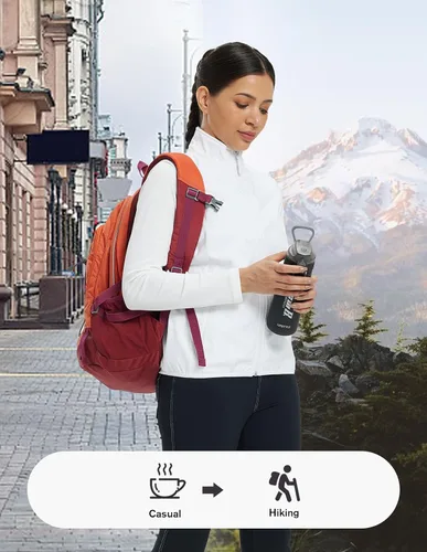 Vista 2 de fit space Chaleco Softshell para mujer, atlético, cálido, sin mangas, con bolsillos con cremallera, ciclismo, correr, golf
