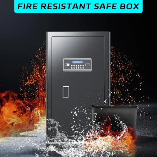 Vista 2 de Caja de seguridad FABAO de 6.5 pies cúbicos, caja de seguridad para el hogar con bolsa impermeable e ignífuga, caja de seguridad digital antirrobo