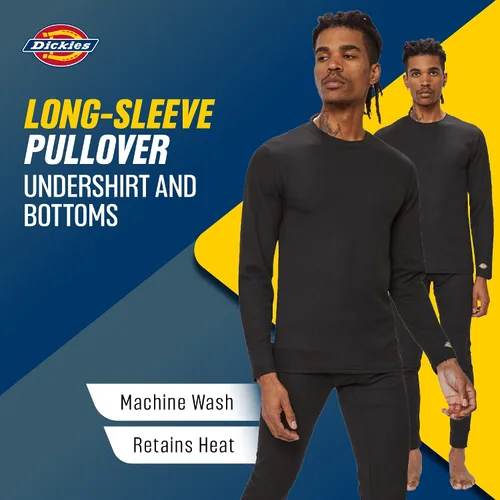 Vista 4 de Dickies Conjunto de ropa interior térmica para hombre, 2 piezas, capa base para clima frío para hombre