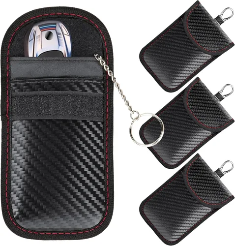 Vista 10 de BFXM Faraday - 2 bolsas para llaves de automóvil, bolsa de bloqueo de señal RFID, protector antirrobo, funda bloqueadora de señal de teléfono