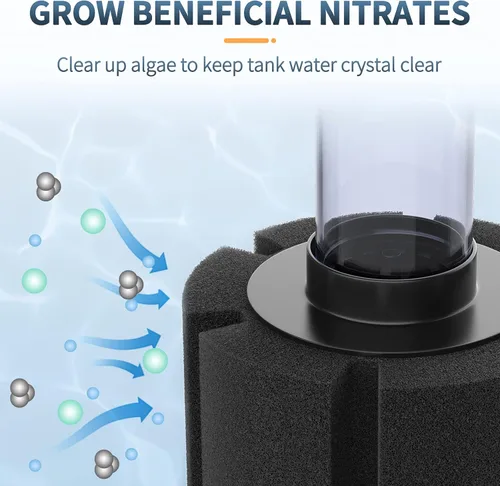 Vista 2 de Pawfly Paquete de 4 filtros de esponja nano bio para acuario, camarones betta fritos silenciosos y filtro de espuma de peces pequeños para peceras