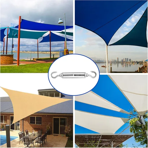 Vista 5 de Kit de accesorios para toldo, kit de accesorios para toldo con cuerda de alambre de acero inoxidable 304 para velas Kit de 50 piezas
