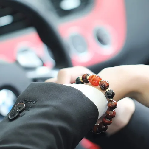 Vista 8 de Jewever Pulsera de triple protección Feng Shui Healing Stretch- Ojo de tigre - Obsidiana - Sutra ágata cuentas 0.472 in Piedra Unisex Joyería, Gema