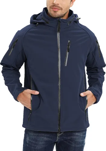 Vista 2 de TACVASEN Special Ops - Chaqueta táctica para hombre, resistente al agua, softshell y desmontable, con capucha