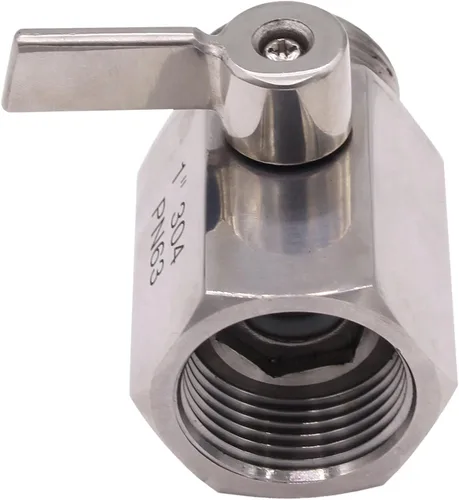 Vista 2 de DERNORD - Miniválvula de bola de 1 pulgada en acero inoxidable NPT hembra x macho con rosca SUS304