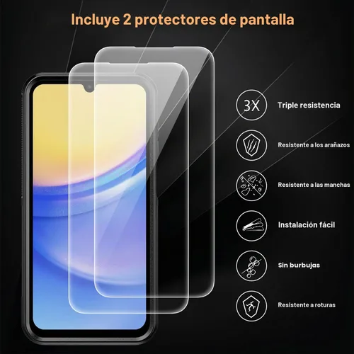 Vista 3 de Funda para teléfono Samsung Galaxy A15 5G, [protección contra caídas de grado militar de 15 pies]
