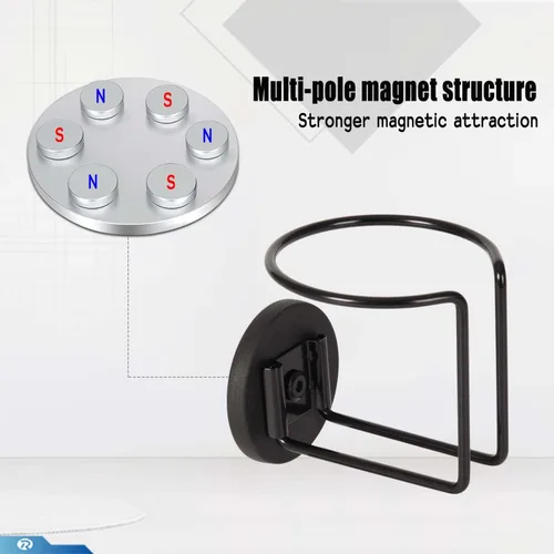 Vista 5 de 2 soportes magnéticos para tazas, soporte magnético para bebidas para barco, yate, camión, caravana, apartamento, patio, en superficie de metal