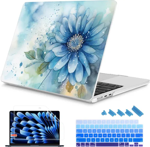 Vista 20 de Mektron Diseñada para MacBook Air 2025/2024/2023 de 15 PULGADAS M4 A3241 /M3 A3114 /M2 A2941, Carcasa de Cubierta Rígida de Plástico Impreso