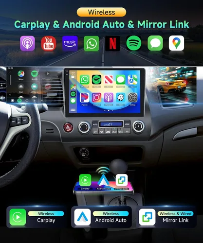 Vista 3 de 4G+128G Android 15 Radio de coche para Honda Civic 2006 2007 2008 2009 2010
