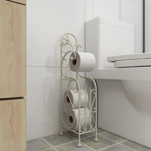 Vista 6 de Soporte Deco 79 de metal para papel higiénico, color blanco Crema