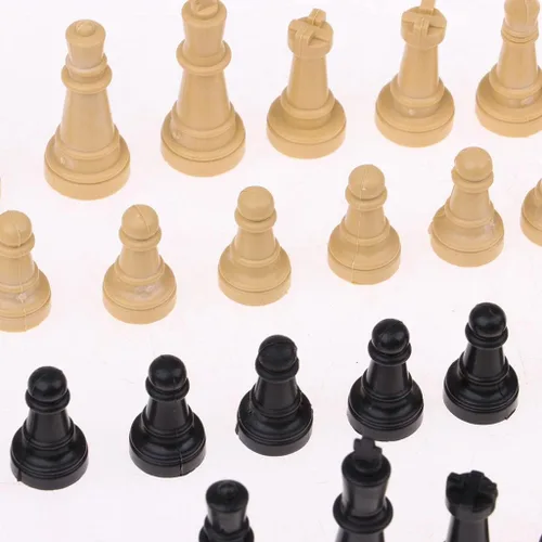 Vista 3 de 32 piezas de plástico tradicional torneo accesorios de ajedrez peones ajedrez