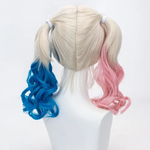Vista 4 de Tsnomore - Peluca Cosplay, pelo rizado, para disfraz de Halloweencon colitas.