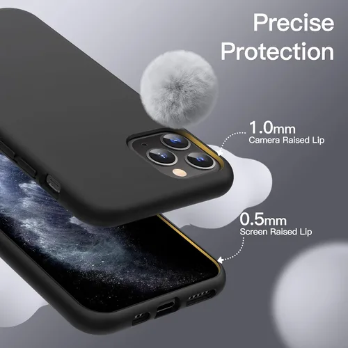 Vista 4 de JETech Funda de silicona para iPhone 11 Pro Max de 6.5 pulgadas, suave al tacto, funda protectora de cuerpo completo, a prueba de golpes con forro