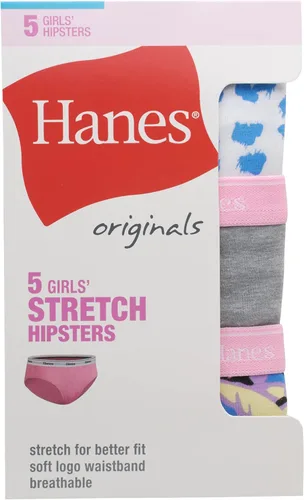 Vista 3 de Hanes Little Originals Hipsters - Ropa interior de algodón que absorbe la humedad, paquete de 5
