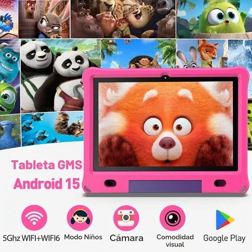 Vista 4 de PRITOM Tablet Android 15, Tablet nueva de 10'' para niños, control parental, 64GB+1TB ampliables para niños, WiFi6, educativa, juegos, software
