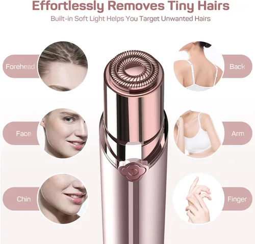 Vista 3 de Gurelax Removedor de vello facial para mujeres, afeitadora facial eléctrica, eliminación sin dolor de labios y barbilla, dispositivo recargable