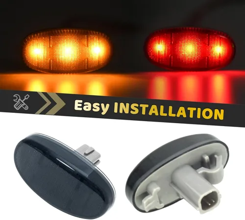 Vista 6 de Juego de luces LED para guardabarros de cama Dually con lente ahumada, compatible con Super Duty F250 F350 F450 F550 de 2011-2022, conexión