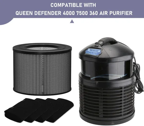 Vista 4 de Ontheone Filtro HEPA de repuesto compatible con filtro Queen Defender 4000 7500 360 purificador de filtro de aire, filtro HEPA verdadero de alta