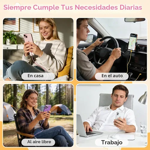 Vista 7 de Vofolen Cable USB C a USB C [4 unidades, 3.3 pies] C a C Cable 3A de carga rápida diseño de robot cargador tipo C para iPhone 17/16/15 Pro