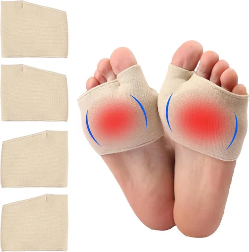 Vista 8 de Almohadillas metatarsianas para juanetes para mujer (4 pares, beige)