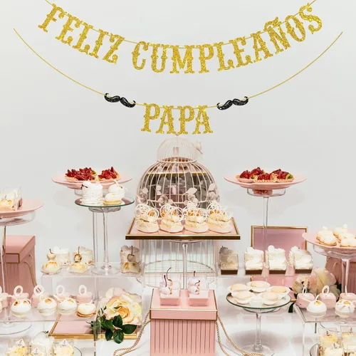 Vista 6 de Cartel de Feliz Cumpleaños con texto en inglés «Happy Birthday Dad» en español «Happy Birthday Dad, Mexican Party Them» para hombre, cumpleaños, día