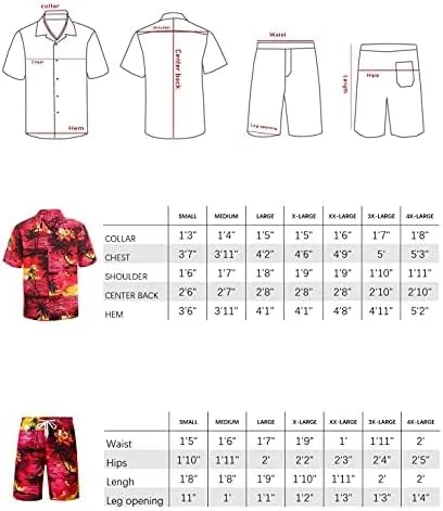 Vista 6 de Hawaiian Suits for Men Regular FitRelaxed Fit Hawaiian Shirts for Men Short Sleeve Casual Shirts