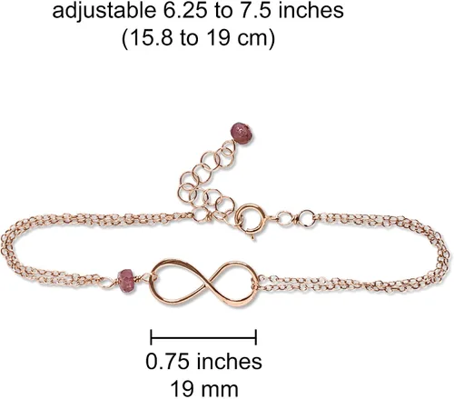 Vista 107 de Pulsera con dije de infinito con piedra natal, joyería hecha a mano, regalo para ella