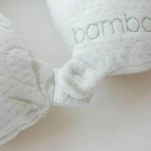 Vista 4 de Almohada de viaje de espuma viscoelástica, rayón refrescante hecho de bambú y funda de poliéster, en forma de U, lavable a máquina, ideal