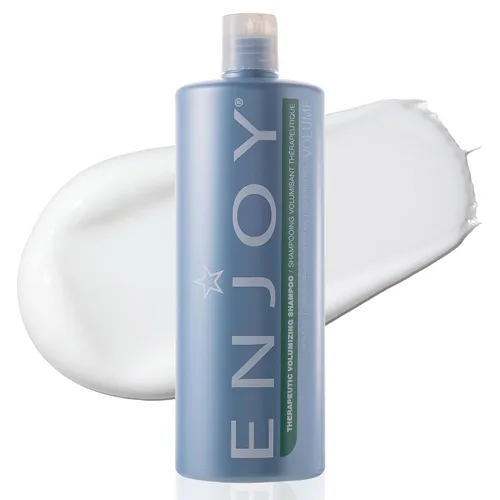 Vista 9 de Enjoy Champú terapéutico voluminizador, limpiador estimulante y espesante del cuero cabelludo para cabello fino o adelgazante, menta, árbol de té