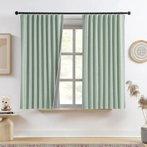 Vista 25 de RAIN CITY 2 paneles de cortinas extra anchas de 96 pulgadas de largo, de Beige