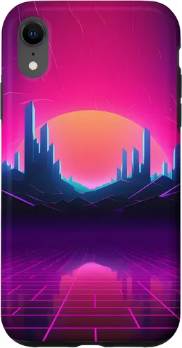 Vista 25 de Synthwave City Retrowave 80s Vaporwave Case for iPhone 17