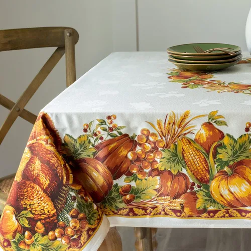 Vista 7 de Benson Mills mantel con diseño de moños navideños, 55% algodón, 45% poliéster