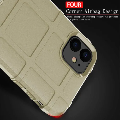 Vista 4 de Funda protectora táctica para iPhone 11 (serie Rugged Shield), TPU gruesa y sólida, funda protectora táctica para iPhone 11 (6.1 pulgadas), arcilla