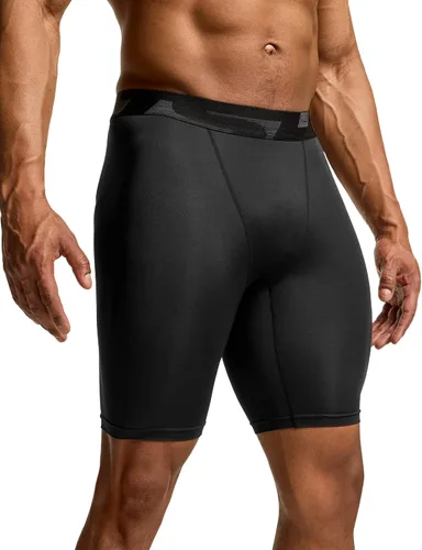 Vista 4 de TSLA - Pantalones cortos deportivos de compresión para hombre, en paquete de 1 o 3unidades, mallas para correr de rendimiento deportivo, frescas