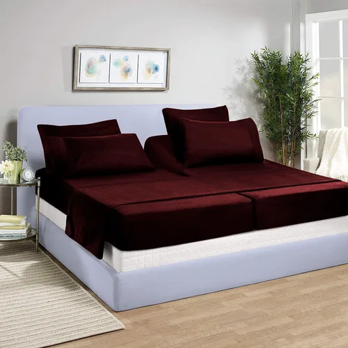 Vista 9 de Juego de sábanas divididas de 5 piezas de 800 hilos para cama ajustable (2 piezas, 1 sábana plana y 2 fundas de almohada) 100% algodón egipcio