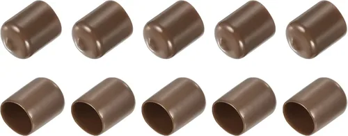 Vista 183 de uxcell 10 tapas de goma para extremos de 0.591 in de identificación, tapa de extremo redondo, protectores de rosca de tornillo, color negro