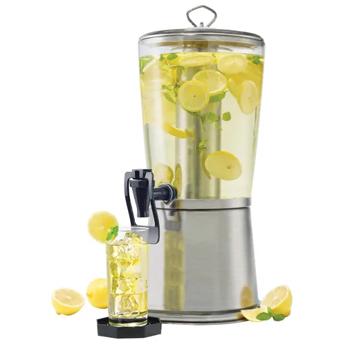 Vista 3 de Winco Dispensador de bebidas de 2 galones con soporte y núcleo de hielo