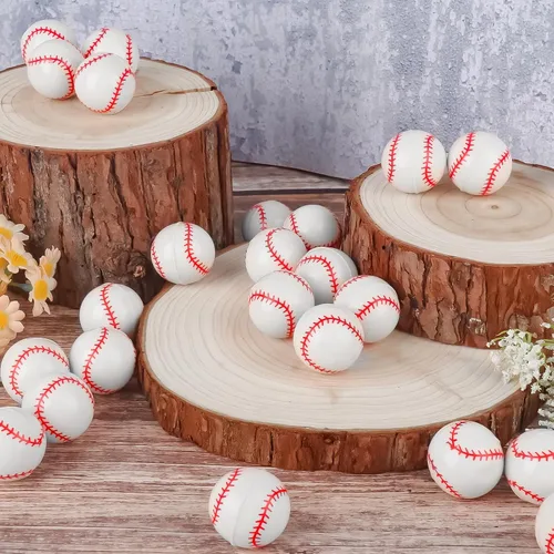 Vista 9 de 24 piezas de pelotas de goma rebotadoras de béisbol para niños, pelotas de goma de 32 mm para deportes de rebote a granel para recuerdos de fiesta
