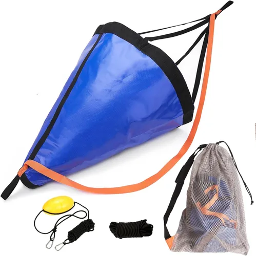 Vista 11 de Calcetín de deriva para lancha de pesca, bolsa de control de deriva de ancla de mar para kayak, canoa, pontón y botes de arrastre, paracaídas