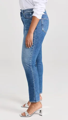 Vista 9 de PAIGE Sarah Transcend - Jeans rectos de tiro alto para mujer