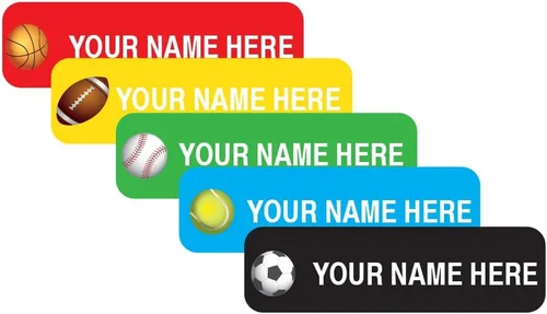 Vista 25 de Etiquetas de nombre personalizadas. Las etiquetas impermeables aptas para lavavajillas son ideales para la escuela y la oficina, ropa de guardería