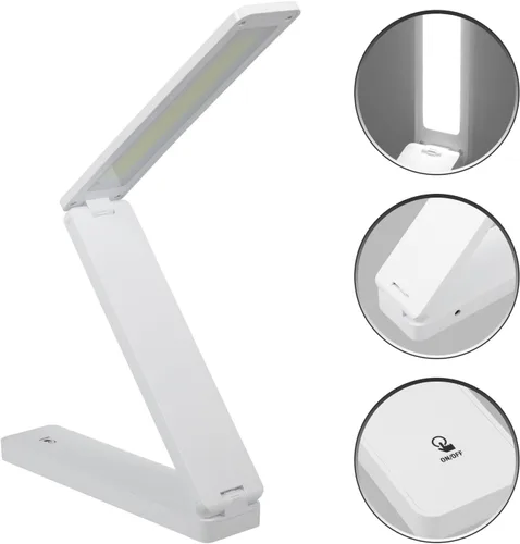 Vista 7 de POPETPOP Adjustable USB Light with Light Modes Folding Eye Care Desk Lamp for Home Office Rechargeable and Battery Powered Portable Reading