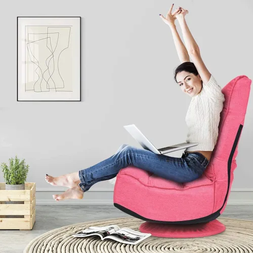 Vista 12 de FANTASK Silla de suelo giratoria de 360 grados, sofá plegable con 5 posiciones ajustables y respaldo, silla de descanso perezosa para relajarse Negro