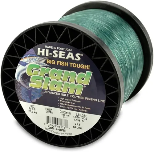 Vista 36 de HI-SEAS Grand Slam - Sedal de pesca de monofilamento, fuerte y resistente a la abrasión, en agua dulce y salada transparente, rosa, verde, azul