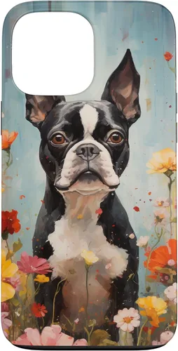 Vista 24 de Boston Terrier in Flower Garden Dog Art Lovers Design Case for iPhone 17