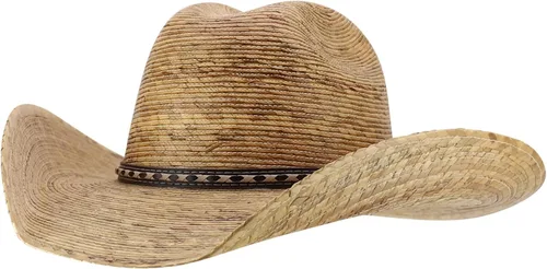 Vista 5 de Trendy Apparel Shop Sombrero de sol vaquero de ala ancha con diseño de trenza UPF 50+ Oscuro 2