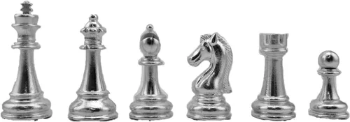 Vista 6 de Classic Fifures - Juego de ajedrez de metal para adultos, piezas hechas a mano y tablero de ajedrez de madera de diferentes diseños con Mármol