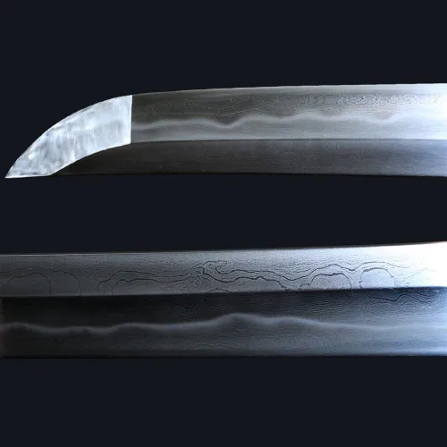 Vista 5 de Katanas de acero modelado de 41 pulgadas Espada de arcilla templada samurái japonesa espada afilada
